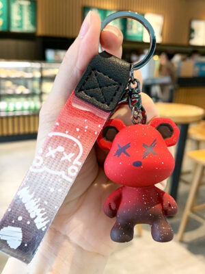 Creative Color-Changing Bear Keychain - Cute Cartoon Couple Car Keychain