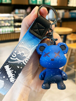 Creative Color-Changing Bear Keychain - Cute Cartoon Couple Car Keychain