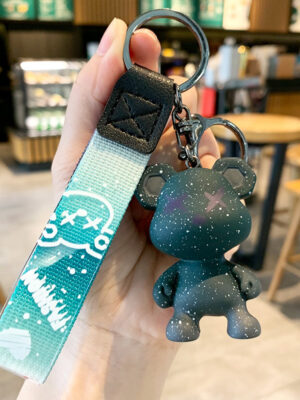 Creative Color-Changing Bear Keychain - Cute Cartoon Couple Car Keychain