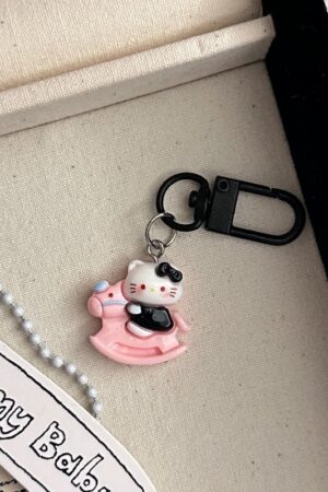 Black KT Cat Keychain Small Pendant Backpack Bag Decoration Graduation Gift for the Whole Class Keychain