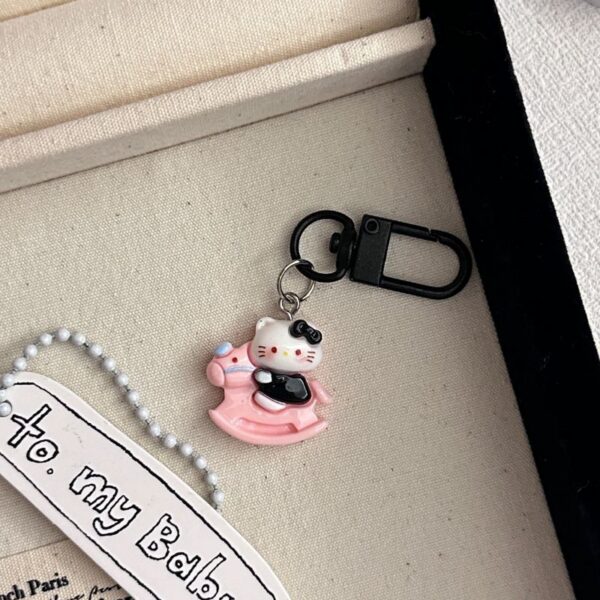 black kt cat keychain small pendant backpack bag decoration graduation gift for the whole class keychain