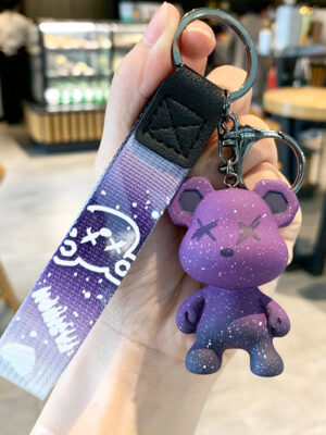 Creative Color-Changing Bear Keychain - Cute Cartoon Couple Car Keychain