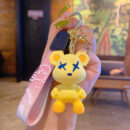 creative color changing bear keychain cute cartoon couple car keychain