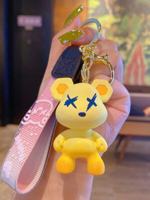 Creative Color-Changing Bear Keychain - Cute Cartoon Couple Car Keychain