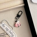 black kt cat keychain small pendant backpack bag decoration graduation gift for the whole class keychain