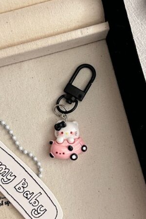 Black KT Cat Keychain Small Pendant Backpack Bag Decoration Graduation Gift for the Whole Class Keychain