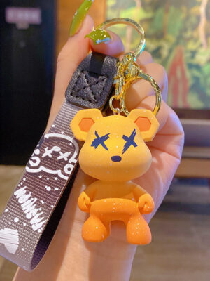 Creative Color-Changing Bear Keychain - Cute Cartoon Couple Car Keychain