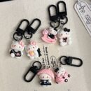 black kt cat keychain small pendant backpack bag decoration graduation gift for the whole class keychain