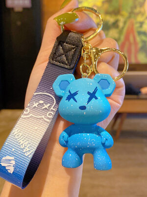 Creative Color-Changing Bear Keychain - Cute Cartoon Couple Car Keychain