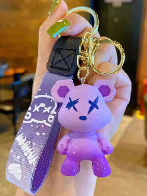 Creative Color-Changing Bear Keychain - Cute Cartoon Couple Car Keychain