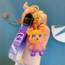 creative color changing bear keychain cute cartoon couple car keychain