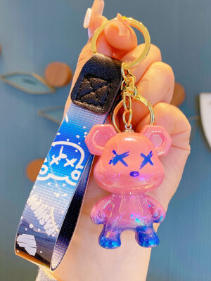 Creative Color-Changing Bear Keychain - Cute Cartoon Couple Car Keychain