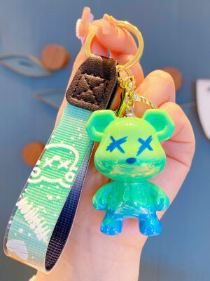 Creative Color-Changing Bear Keychain - Cute Cartoon Couple Car Keychain