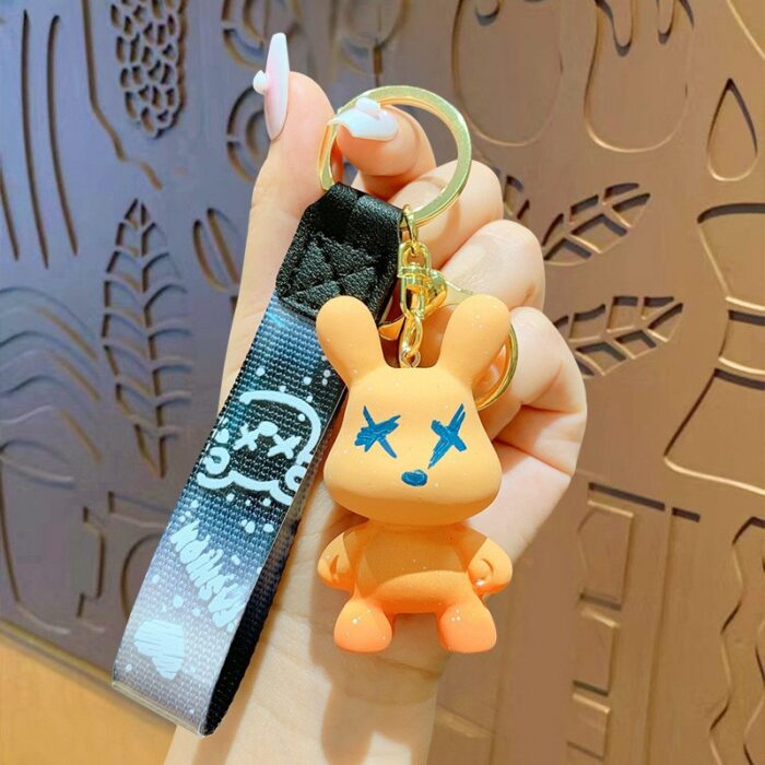creative color changing bear keychain cute cartoon couple car keychain