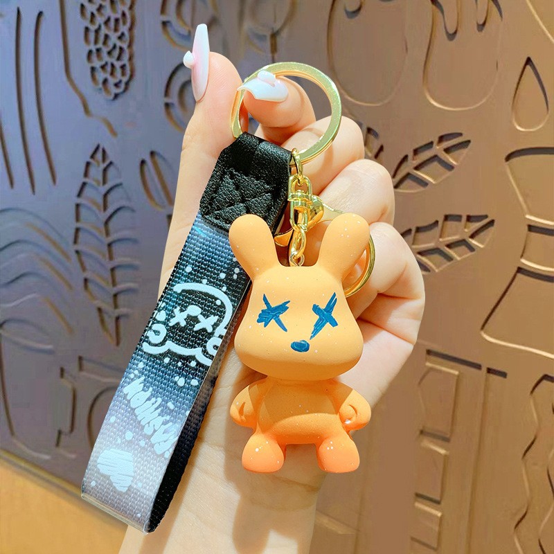 creative color changing bear keychain cute cartoon couple car keychain