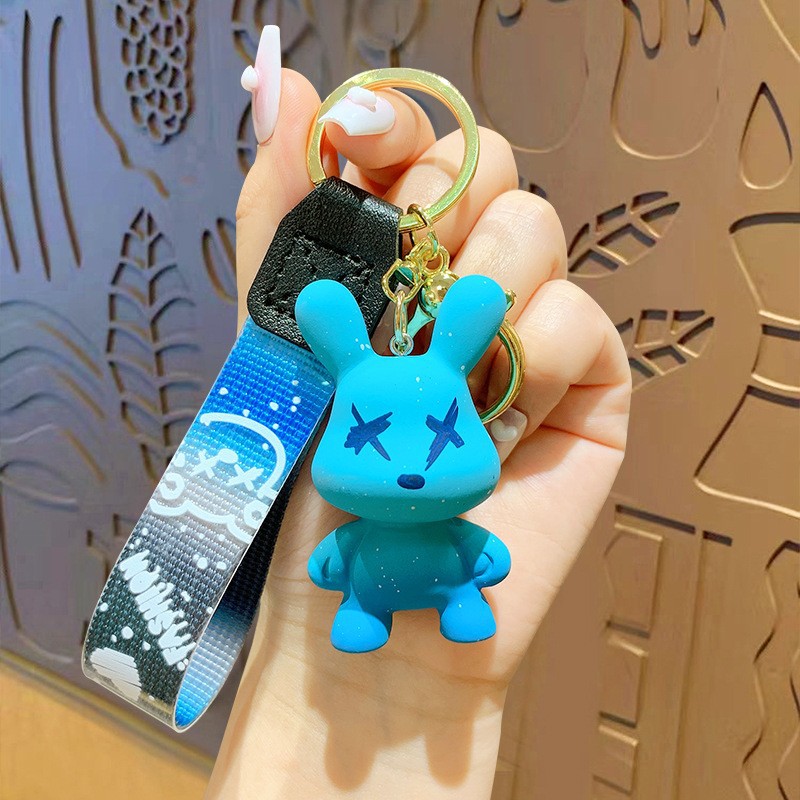 creative color changing bear keychain cute cartoon couple car keychain