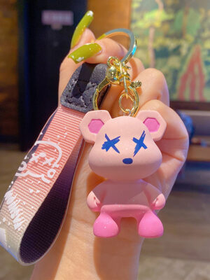 Creative Color-Changing Bear Keychain - Cute Cartoon Couple Car Keychain