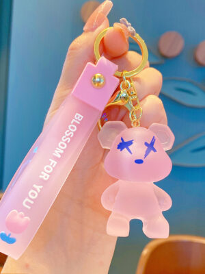 Creative Color-Changing Bear Keychain - Cute Cartoon Couple Car Keychain