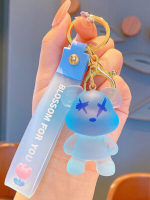 Creative Color-Changing Bear Keychain - Cute Cartoon Couple Car Keychain