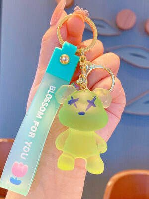 Creative Color-Changing Bear Keychain - Cute Cartoon Couple Car Keychain