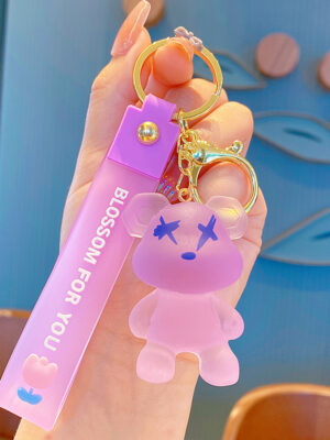 Creative Color-Changing Bear Keychain - Cute Cartoon Couple Car Keychain
