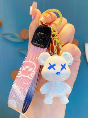 Creative Color-Changing Bear Keychain - Cute Cartoon Couple Car Keychain