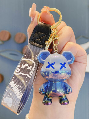 Creative Color-Changing Bear Keychain - Cute Cartoon Couple Car Keychain