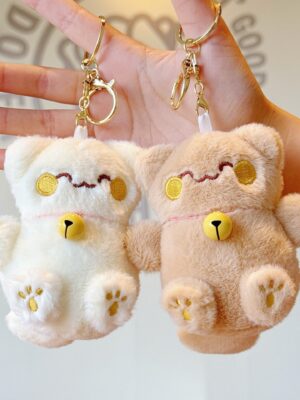Cute Lucky Cat Pendant: Plush Toy Doll with Bell, Bag Charm & Keychain