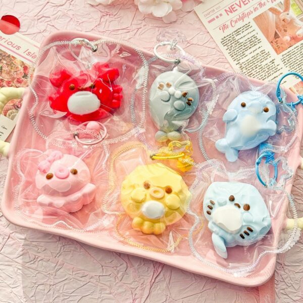handmade food grade silicone marine animal stress relief toy (stitched packaging) squishy fidget toy for anxiety relief