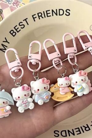 KT Cat Backpack Keychain - Cute Cartoon Backpack Pendant, Couple Small Gift, Keychain