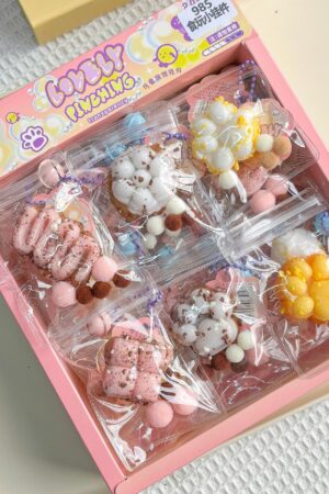 24-Piece Snack Toy Pendant Squishies Set in Color Box – Stress-Relief Essential