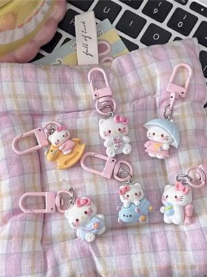 KT Cat Backpack Keychain - Cute Cartoon Backpack Pendant, Couple Small Gift, Keychain