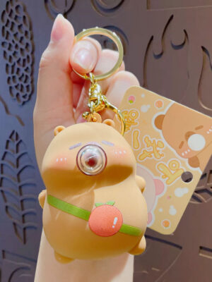 Cartoon bubble-blowing stress-relief keychain backpack pendant couple car keychain