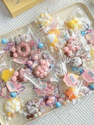 24-Piece Snack Toy Pendant Squishies Set in Color Box – Stress-Relief Essential