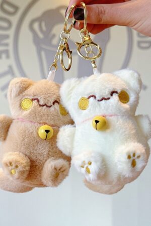 Cute Lucky Cat Pendant: Plush Toy Doll with Bell, Bag Charm & Keychain