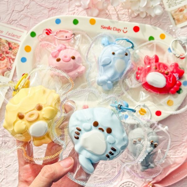 handmade food grade silicone marine animal stress relief toy (stitched packaging) squishy fidget toy for anxiety relief