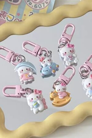 KT Cat Backpack Keychain - Cute Cartoon Backpack Pendant, Couple Small Gift, Keychain