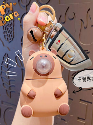 Cartoon bubble-blowing stress-relief keychain backpack pendant couple car keychain