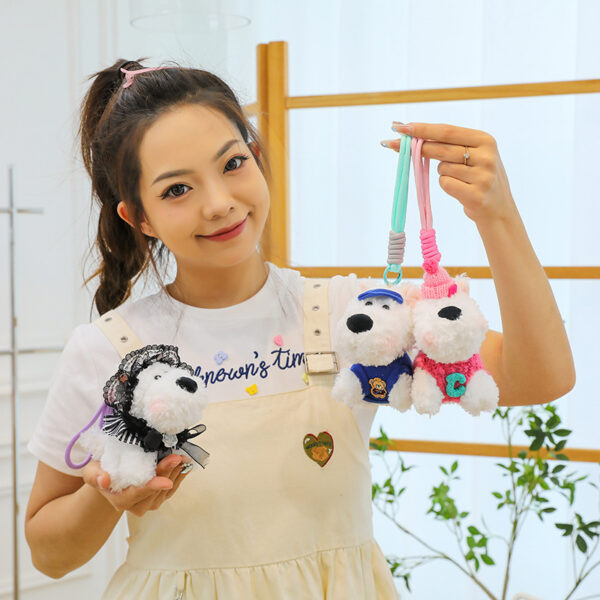 scraggly dog plush cartoon bag charm & keychain