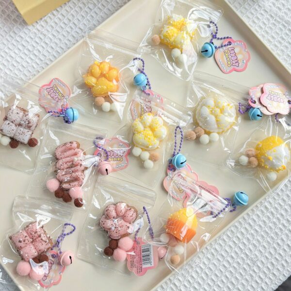 24 piece snack toy pendant squishies set in color box – stress relief essential