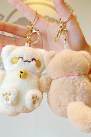 Cute Lucky Cat Pendant: Plush Toy Doll with Bell, Bag Charm & Keychain