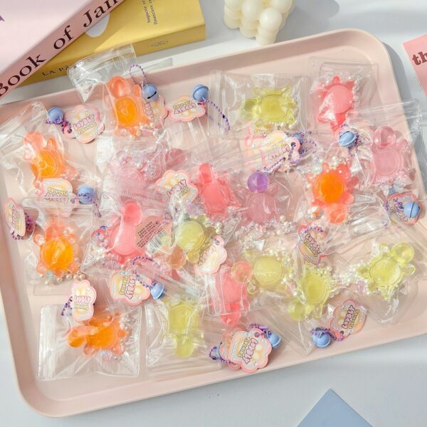Crystal Booger Double-Color Turtle Squishy Keychain Stress Relief Toy - 图片 5