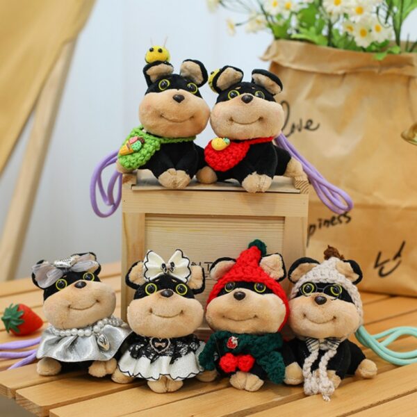 scraggly dog plush cartoon bag charm & keychain