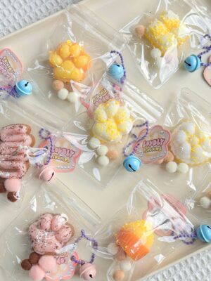24-Piece Snack Toy Pendant Squishies Set in Color Box – Stress-Relief Essential