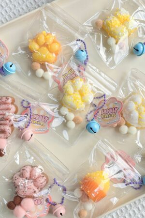 24-Piece Snack Toy Pendant Squishies Set in Color Box – Stress-Relief Essential