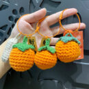 fleece knitted good things happen keychain small decoration cartoon crocheted persimmon bag keychain