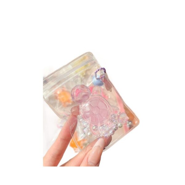 Crystal Booger Double-Color Turtle Squishy Keychain Stress Relief Toy - 图片 6