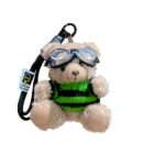cartoon plush trendy cool bear keychain, schoolbag small pendant, cute couple bag doll keychain