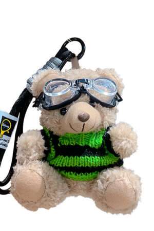 Cartoon plush trendy cool bear keychain, schoolbag small pendant, cute couple bag doll keychain