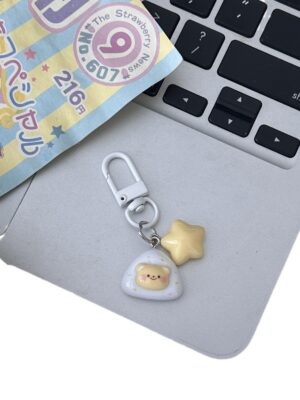 Butter Bear Keychain Small Pendant Book Bag Backpack Ornament Graduation Gift Key Ring